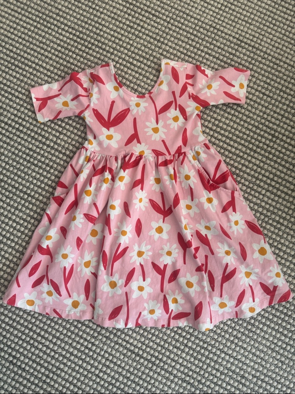 Hanna Andersson Pink Floral Daisy Print Dress